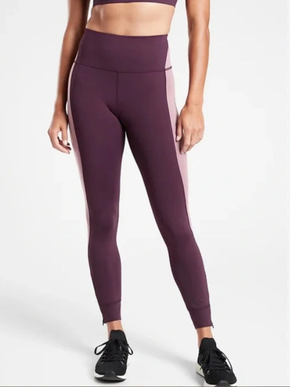 ATHLETA ALLYSON FELIX Legend Mesh Colorblock Leggings Agate Purple Size XL